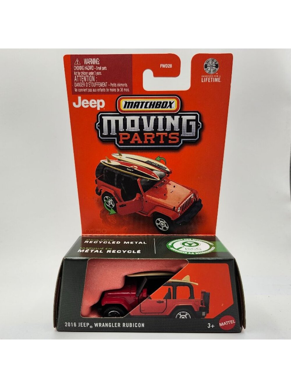 Matchbox Moving Parts 2016 Jeep Wrangler Rubicon Red 2026 Surfboards